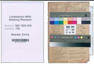 Entnazifizierung Emmy Boecker , geb. 07.11.1890 (Lehrerin)