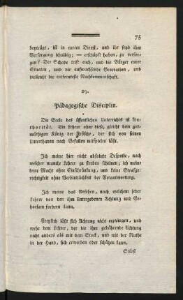 29. Pädagogische Disciplin