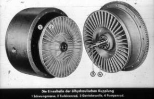 Die Einzelteile der ölhydraulischen Kupplung