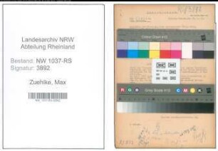 Entnazifizierung Max Zuehlke , geb. 29.05.1897 (Polizeibeamter)
