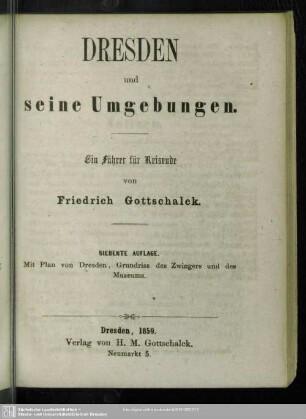 Dresden und seine Umgebungen : ein Führer für Reisende