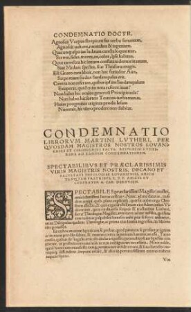Condemnatio Librorum Martini Lutheri ...