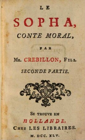 Le Sopha : Conte Moral. 2