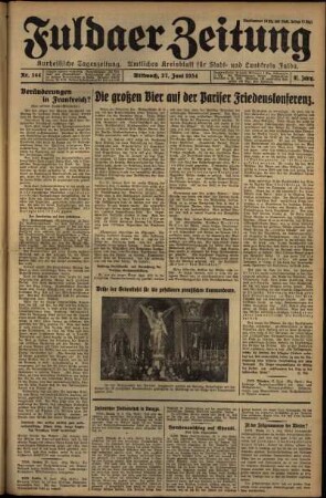 Ausgabe vom Mittwoch, den 27. Juni 1934.