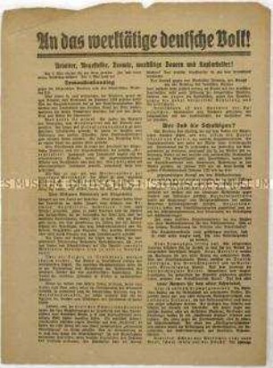 Aufruf der KPD zur Reichstagswahl am 4. Mai 1924