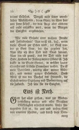 Eins ist Noth.