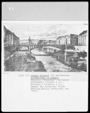 Wettbewerbsentwurf "Fuldabrücke in Kassel" (Kennwort "Erwachen")