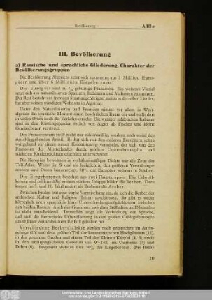 III. Bevölkerung