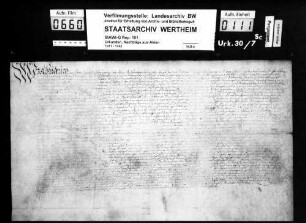 Lehenbrief der Kurpfalz über Scharfeneck.