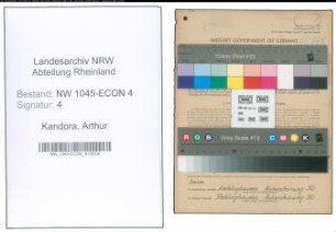Entnazifizierung Arthur Kandora , geb. 06.06.1899 (Kaufmann)