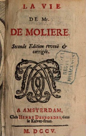 Vie de Mr. de Molière