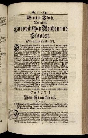 Dritter Thei. Von andern Europäischen Reichen und Staaten.