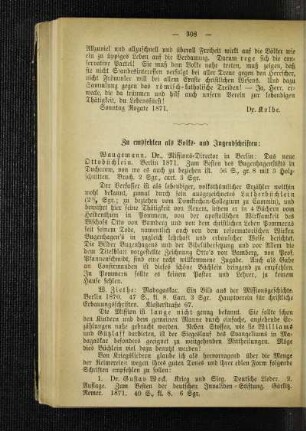 Zu empfehlen als Volks- und Jugendschriften