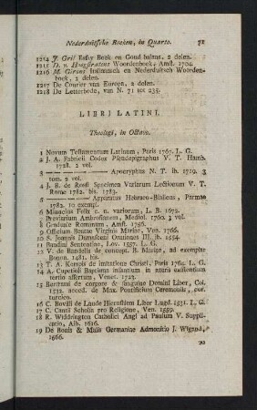 71-105, Libri Latini - Libri Italiani