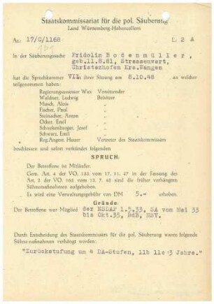 Bodenmüller, Fridolin