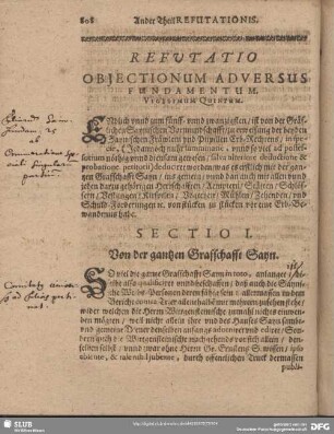 Refutatio Obiectionum Adversus Fundamentum Vigesimum Quintum