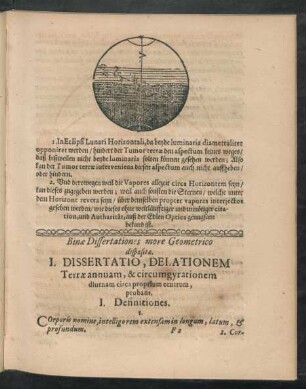 Binae Dissertationes more Geometrico dispositae.