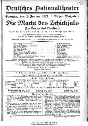 Die Macht des Schicksals (La Forza del Destino)