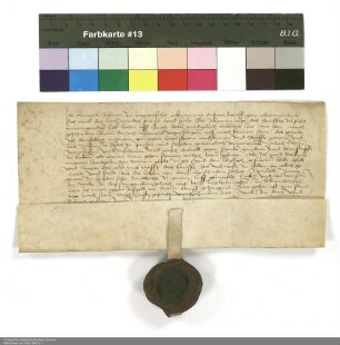 Revers Heinrich Schotts bezüglich der Belehnung mit zwei Gütern in Breitensee und einer Wiese in Milz durch Johann [I. von Henneberg], Abt von Fulda