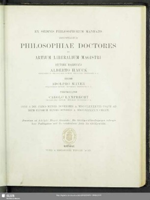 1898/99: Ex Ordinis Philosophorum mandato renuntiantur philosophiae doctores et artium liberalium magistri