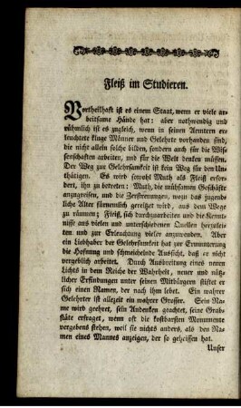 Fleiß im Studieren