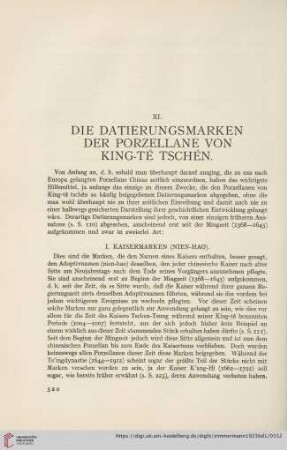 Die Datierungsmarken des chinesischen Porzellans von King-Te Tschen