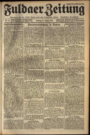 Erste Ausgabe vom Sonntag, den 15. Januar 1928.