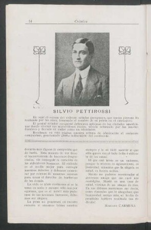 [Retrato de] Silvio Pettirossi