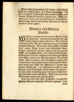 Von der Christlichen Beicht.