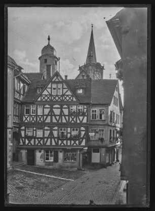 Fachwerkhaus Schuhwaren Karl Dreßler Ecke Rathausgasse und Pfarrgasse