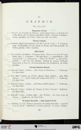 III. Graphik (Nr. 323-331)
