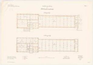 Bekleidungsamt des VII. Armeekorps, Münster: Schusterwerkstatt: Grundriss 1. und 2. Obergeschoss 1:100