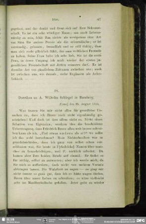 Dorothea von Schlegel an August Wilhelm von Schlegel, Jena, 25.08.1800