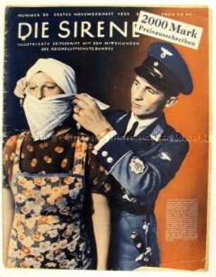 Wochenzeitschrift des Reichsluftschutzbundes "Die Sirene" u.a. über ein Luftschutz-Lager der HJ