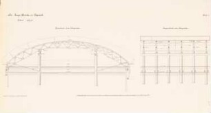 Lange Brücke, Berlin-Köpenick: Lehrgerüst: Längsschnitt, Querschnitt 1:50