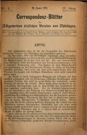Korrespondenz-Blätter des Allgemeinen Ärztlichen Vereins von Thüringen. 4. 1875