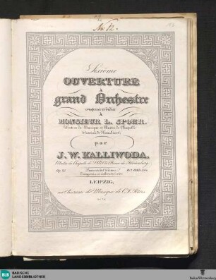Sixième Ouverture à grand orchestre : Op. 85