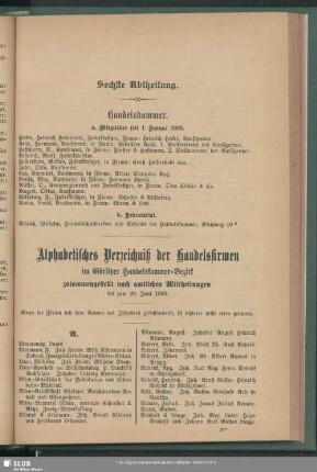 Handelsregister : Alphabetisches Verzeichniß der Handelsfirmen im Görlitzer Handelskammer-Bezirk, zusammengestellt nach amtlichen Mittheilungen