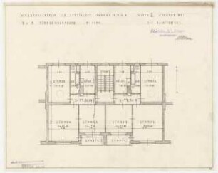 Wohnhausbebauung Franzstraße, Wörther Straße, Götelstraße für Spezialbau Spandau, Berlin-Spandau: Baublock III: Grundrisse 3 Zimmerwohnungen 1:100
