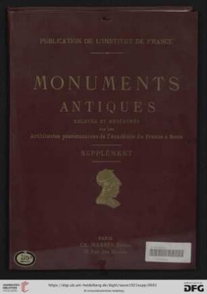 (supp): Monuments antiques: relevés et restaurés par les architectes pensionnaires de l'Académie de France à Rome: Supplement