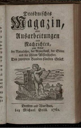 Des zweyten Bandes fünftes Stück.