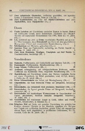 Verschiedenes (Nr. 654-676)