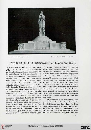 Neue Brunnen und Denkmäler von Franz Metzner