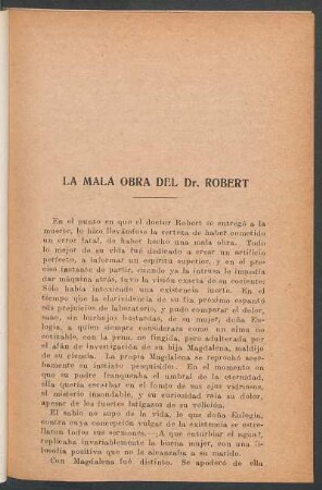 La mala obra de Dr. Robert