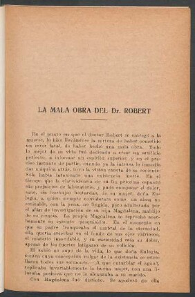 La mala obra de Dr. Robert