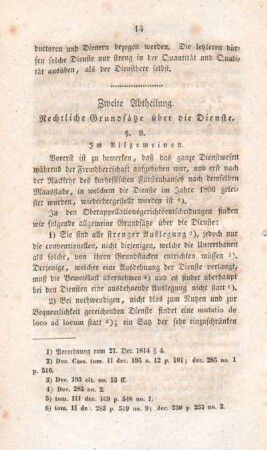 Zweite Abtheilung. Rechtliche Grundsätze über die Dienste.