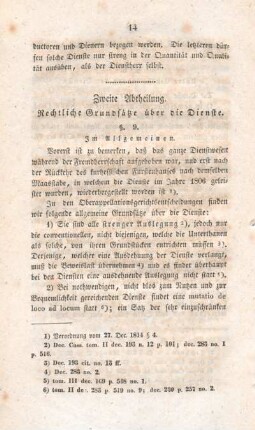 Zweite Abtheilung. Rechtliche Grundsätze über die Dienste.