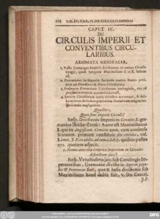 Caput IV. De Circulis Imperii Et Conventibus Circularibus.