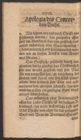 CIIII. Apologia des Concordien Buchs.