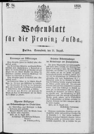 Nr. 34, Ausgabe vom 21. August 1858